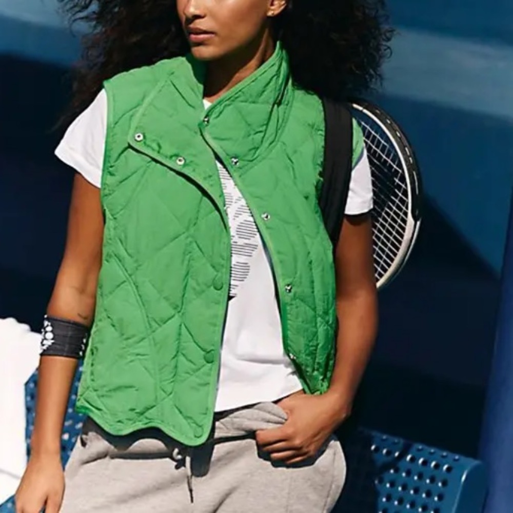 FP Movement by Free People Green Quilted Vest